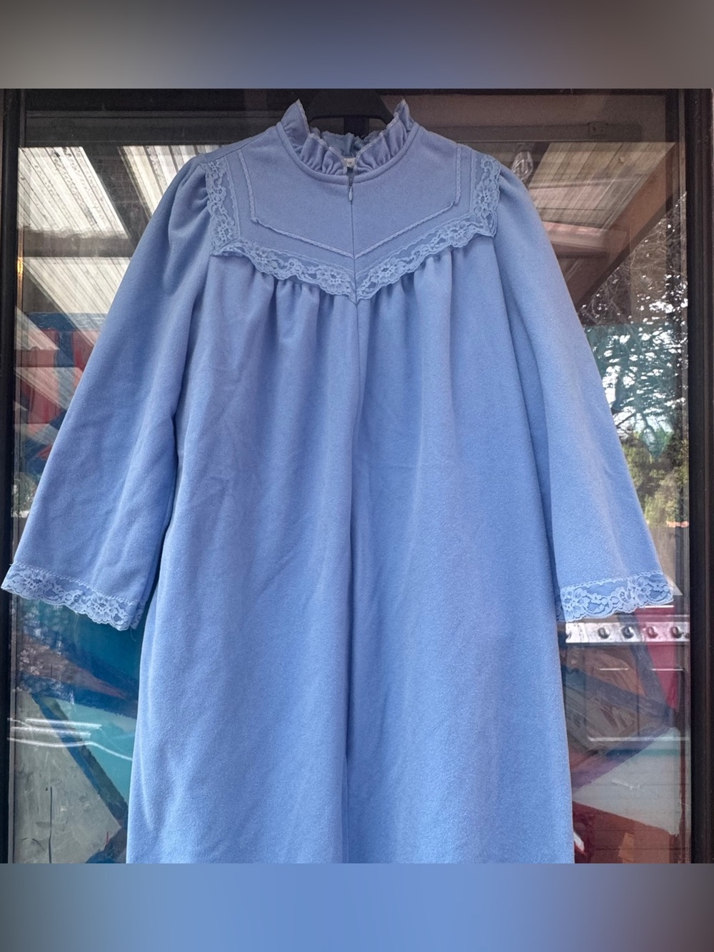 Vintage At Home Wear Sears Baby Blue Vintage House Coat House Dress XXL ((16-18) - Picture 4 of 16